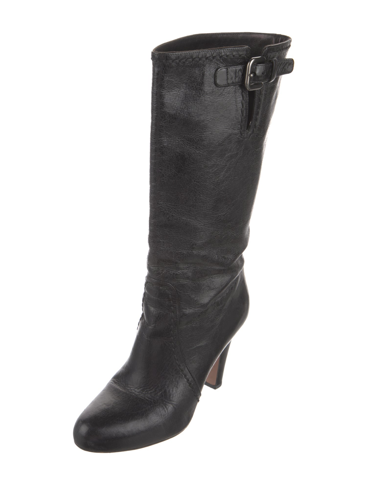Prada Leather Slouch Boots